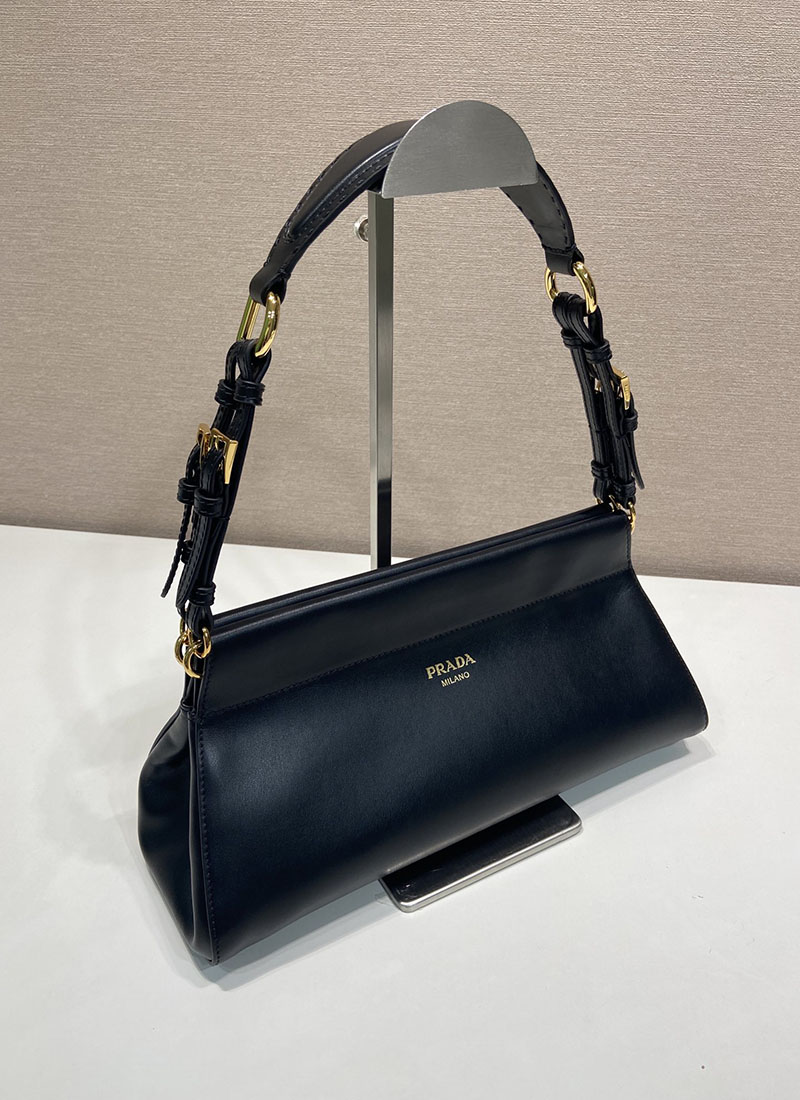 プラダ バッグ レディース PRADA アンシェネ ミディアム レザーバッグ ブラック 1BC262_2HIA_F0002 プラダ バッグ アウトレット - 画像 (8)