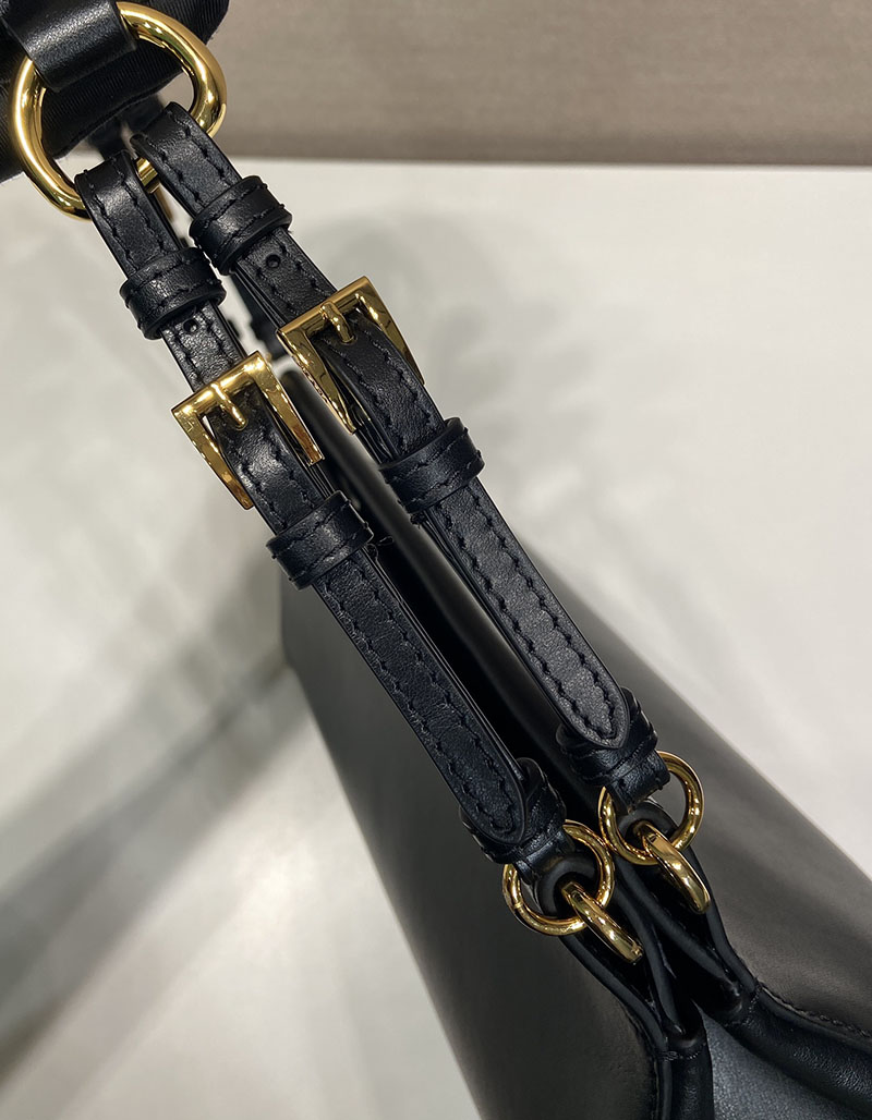 プラダ バッグ レディース PRADA アンシェネ ミディアム レザーバッグ ブラック 1BC262_2HIA_F0002 プラダ バッグ アウトレット - 画像 (4)