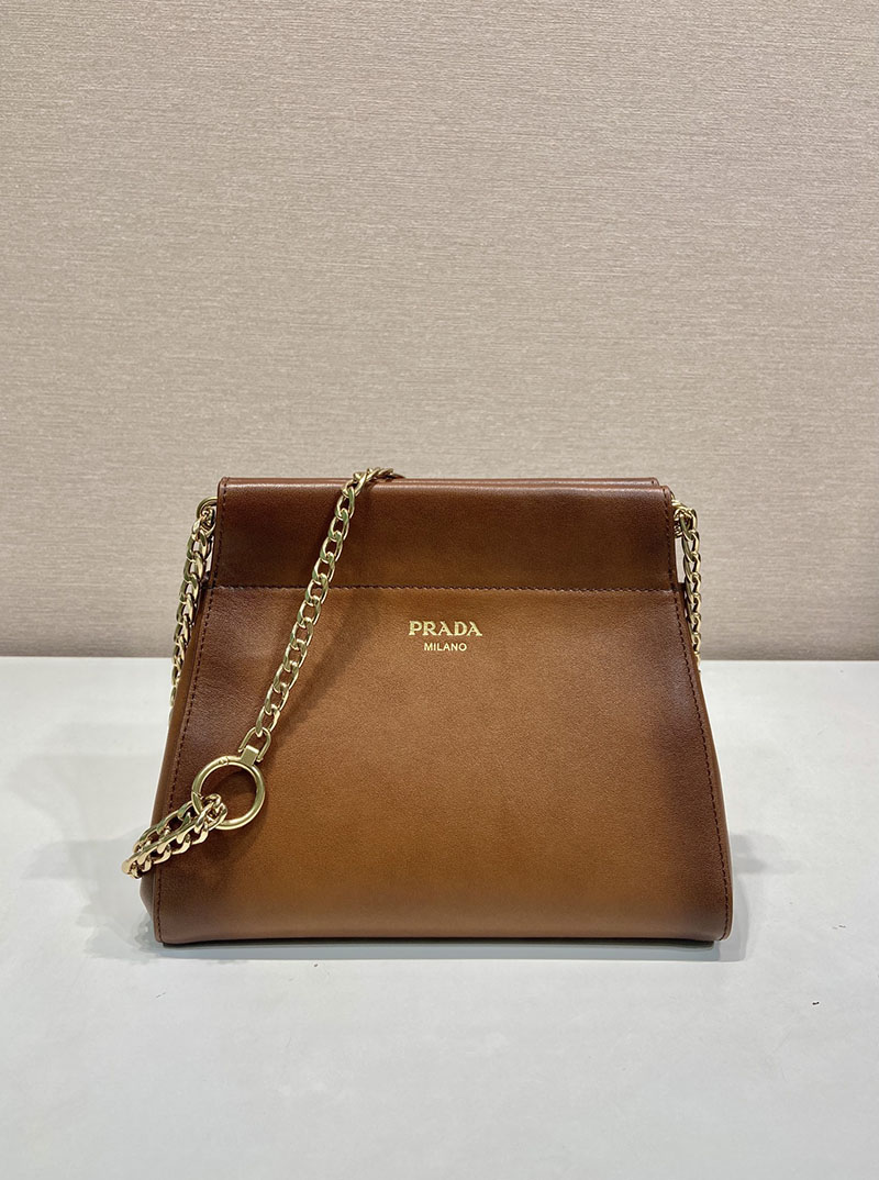 プラダ バッグ レディース PRADA アンシェネ レザー ミニバッグ コニャック 1BC263_2HMZ_F0046 プラダ ミニバッグ レザー - 画像 (9)