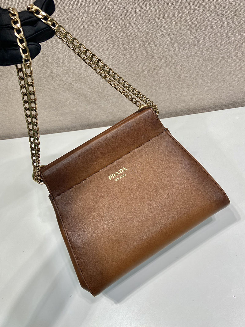 プラダ バッグ レディース PRADA アンシェネ レザー ミニバッグ コニャック 1BC263_2HMZ_F0046 プラダ ミニバッグ レザー - 画像 (8)
