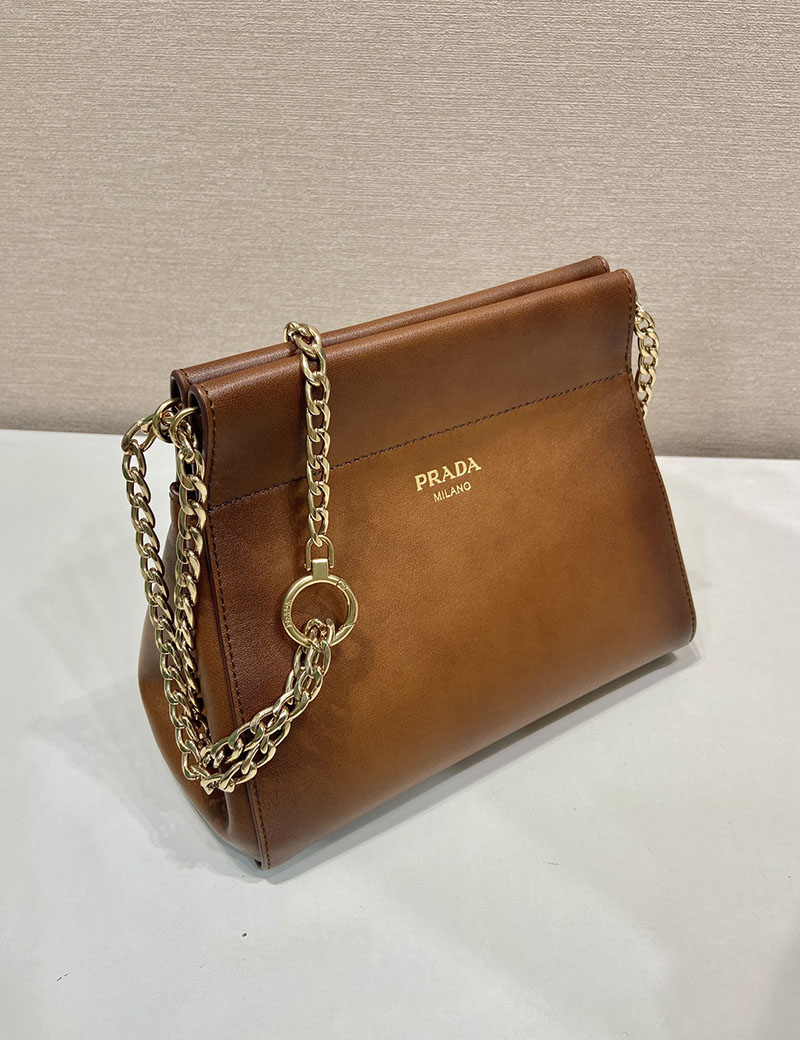 プラダ バッグ レディース PRADA アンシェネ レザー ミニバッグ コニャック 1BC263_2HMZ_F0046 プラダ ミニバッグ レザー - 画像 (7)