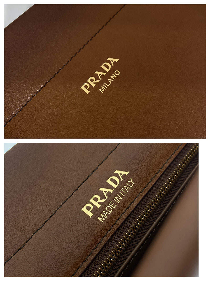 プラダ バッグ レディース PRADA アンシェネ レザー ミニバッグ コニャック 1BC263_2HMZ_F0046 プラダ ミニバッグ レザー - 画像 (2)