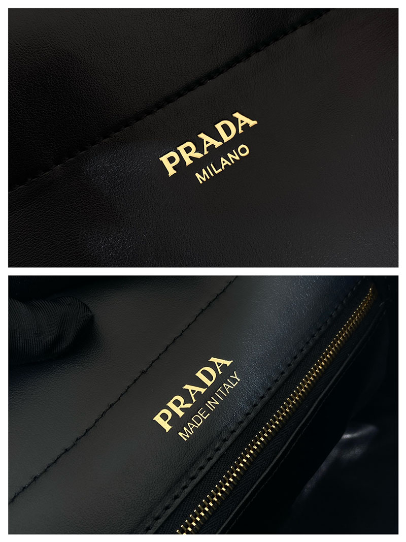 プラダ バッグ レディース PRADA アンシェネ レザー ミニバッグ ブラック 1BC263_2HMZ_F0002 プラダ ミニバッグ レザー - 画像 (2)