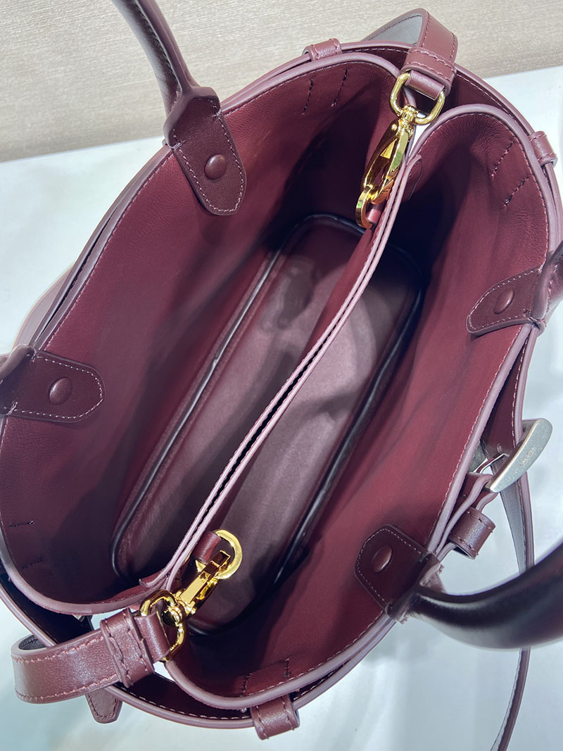 プラダ バッグ レディース PRADA バックル スエード ミディアムバッグ ボルドー 1BA434_2C4S_F0007 プラダ バッグ アウトレット - 画像 (3)
