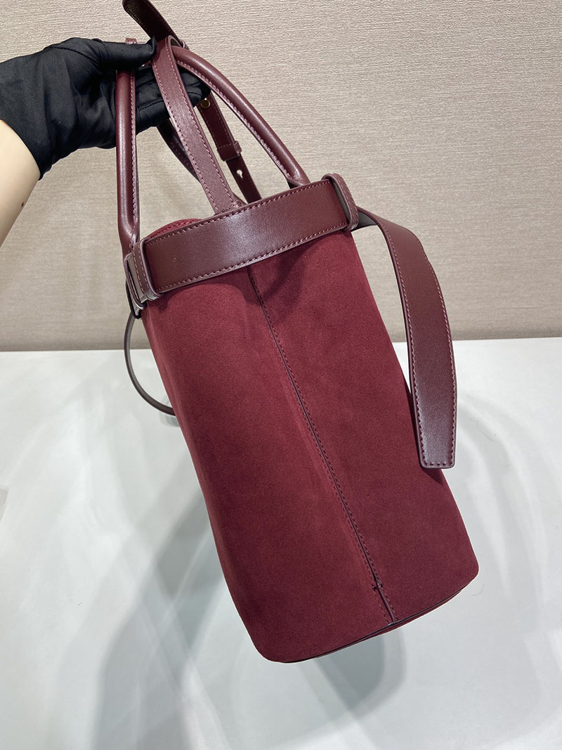 プラダ バッグ レディース PRADA バックル ラージ レザー ハンドバッグ ボルドー 1BA416_2C4S_F0007 プラダ バッグ アウトレット - 画像 (7)
