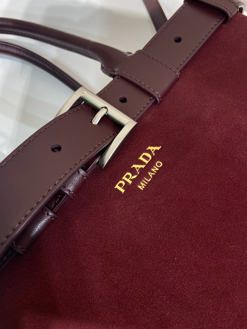 プラダ バッグ レディース PRADA バックル ラージ レザー ハンドバッグ ボルドー 1BA416_2C4S_F0007 プラダ バッグ アウトレット - 画像 (6)
