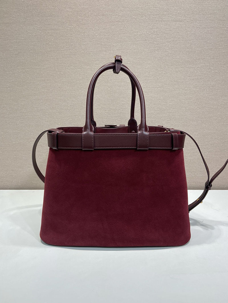 プラダ バッグ レディース PRADA バックル ラージ レザー ハンドバッグ ボルドー 1BA416_2C4S_F0007 プラダ バッグ アウトレット - 画像 (3)