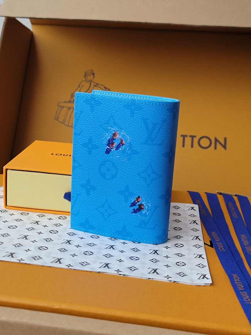 ルイヴィトン 新作 レディース LV パスポートカバー クーヴェルテュール・パスポール プールブルー M14876 ヴィトン パスポートケース - 画像 (8)