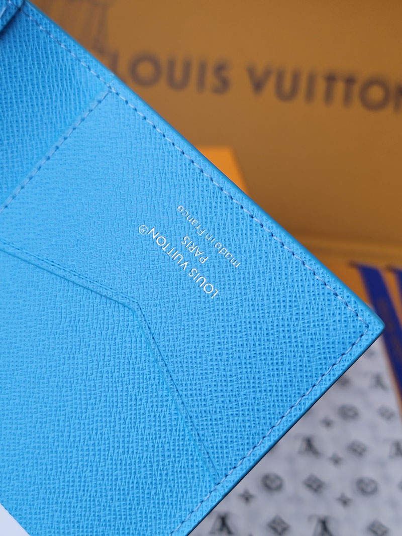 ルイヴィトン 新作 レディース LV パスポートカバー クーヴェルテュール・パスポール プールブルー M14876 ヴィトン パスポートケース - 画像 (4)