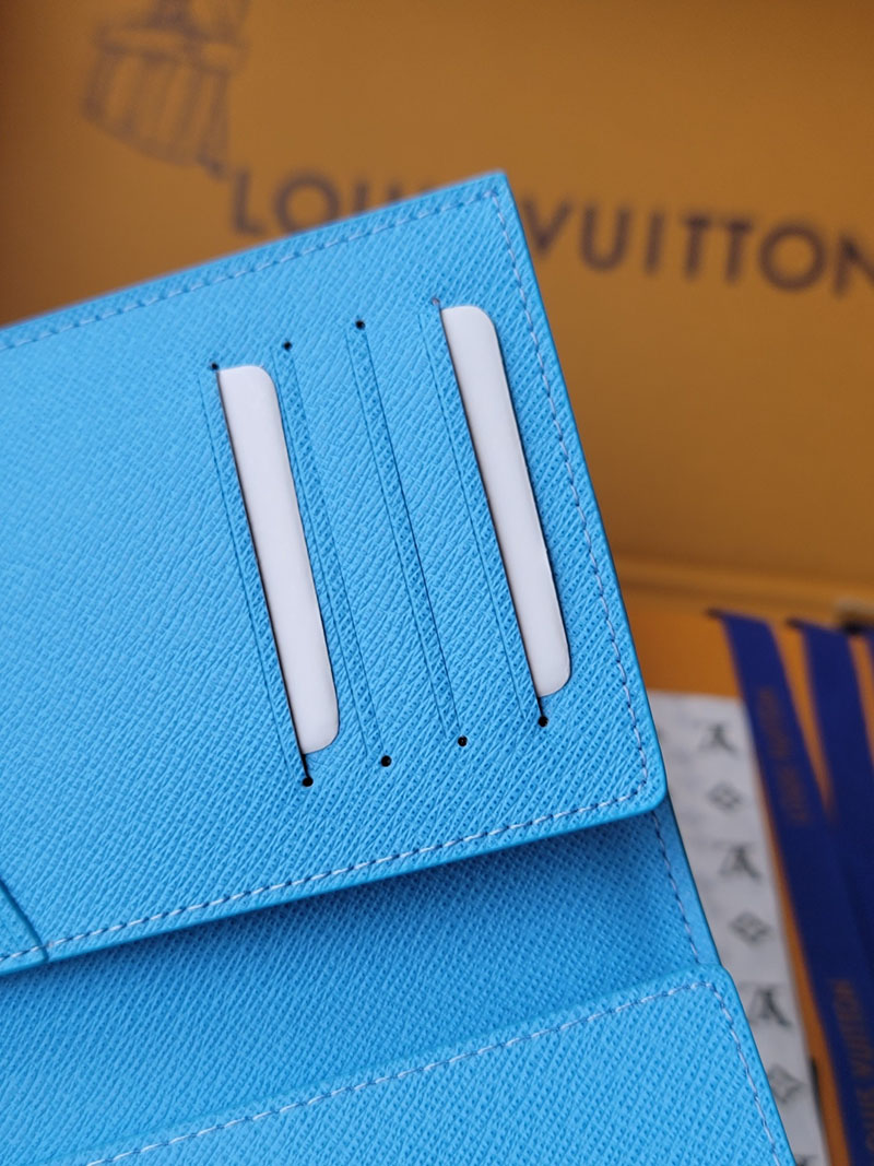 ルイヴィトン 新作 レディース LV パスポートカバー クーヴェルテュール・パスポール プールブルー M14876 ヴィトン パスポートケース - 画像 (2)