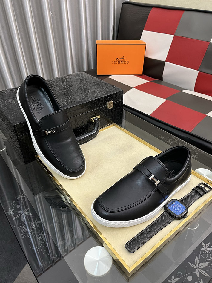 メンズ 最高級エルメススーパーコピー HERMES モカシン ライク ローファー 靴 2628060 モカシンシューズ メンズ ブランド - 画像 (3)