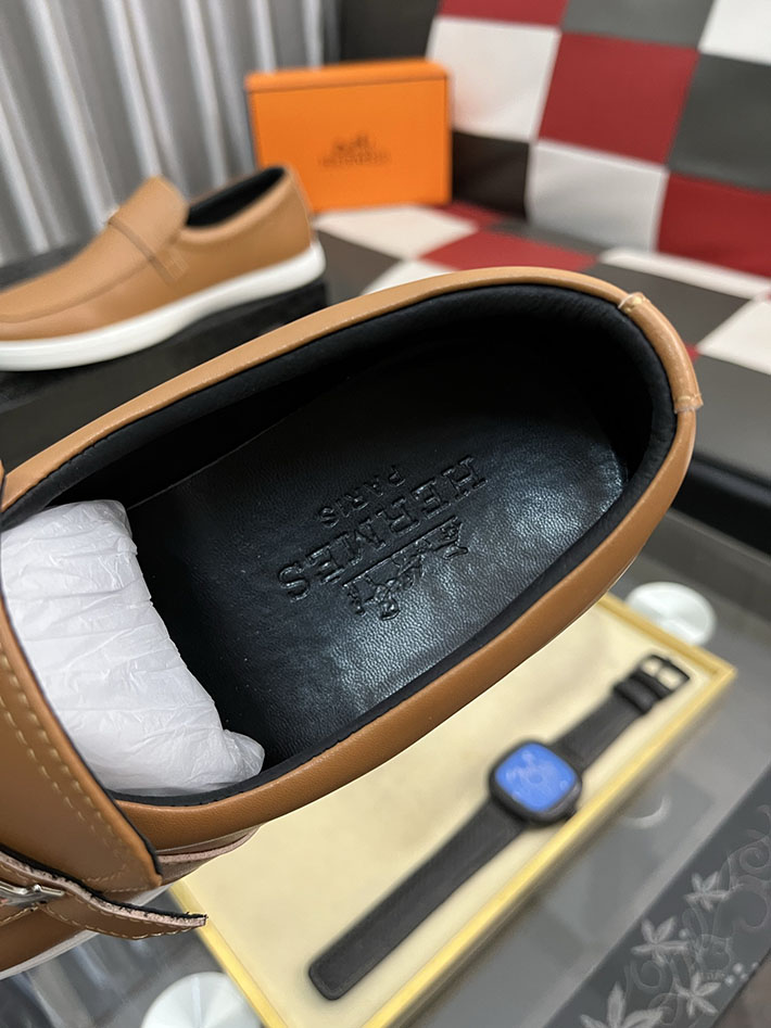 メンズ 最高級エルメススーパーコピー HERMES モカシン ライク ローファー 靴 2628062 デッキシューズ メンズ 人気ブランド - 画像 (7)