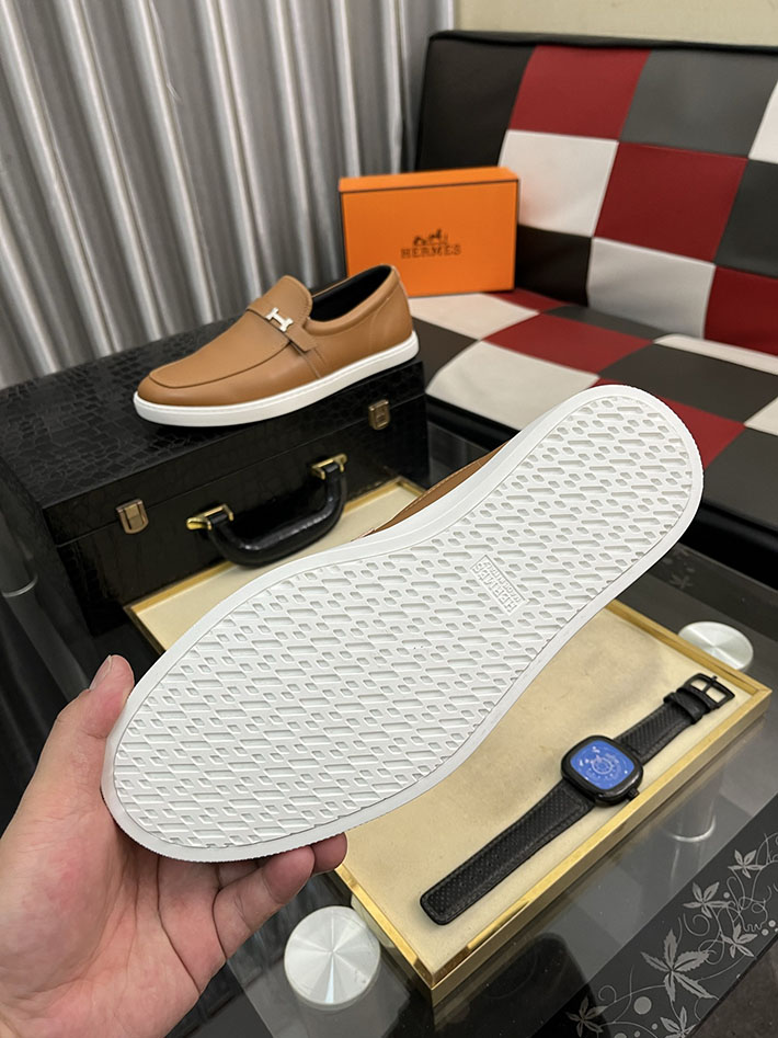 メンズ 最高級エルメススーパーコピー HERMES モカシン ライク ローファー 靴 2628062 デッキシューズ メンズ 人気ブランド - 画像 (6)