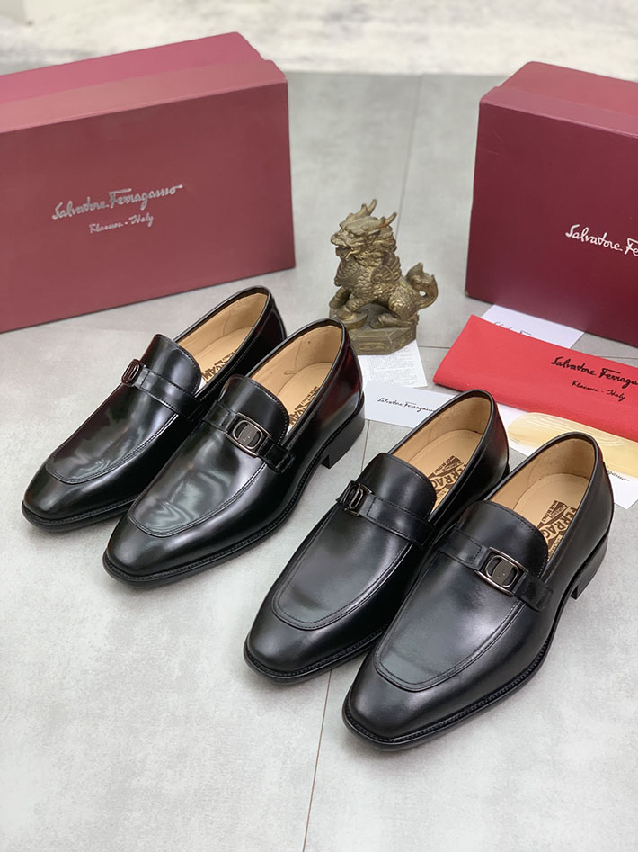 メンズ 最高級フェラガモスーパーコピー FERRAGAMO ローファー モカシン ガンチーニ金具 レザー シューズ 2628120 Ferragamo 靴 メンズ 評判 - 画像 (2)