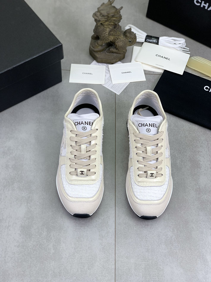 男女 兼用 最高級シャネルスーパーコピー CHANEL ココマーク ワッペンロゴ スエードレザー シャギーニット 2628127 シャネル スニーカー 厚底 - 画像 (9)