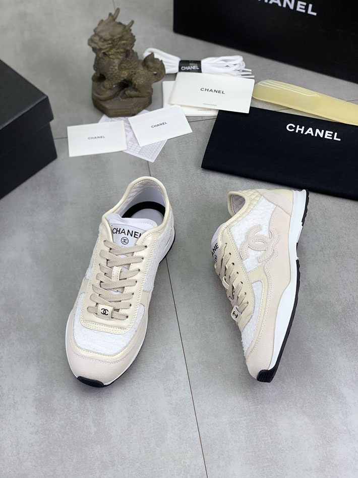 男女 兼用 最高級シャネルスーパーコピー CHANEL ココマーク ワッペンロゴ スエードレザー シャギーニット 2628127 シャネル スニーカー 厚底 - 画像 (8)