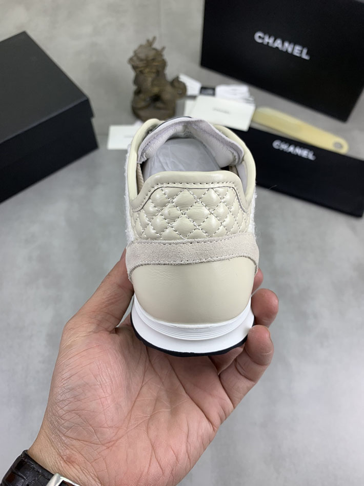 男女 兼用 最高級シャネルスーパーコピー CHANEL ココマーク ワッペンロゴ スエードレザー シャギーニット 2628127 シャネル スニーカー 厚底 - 画像 (3)