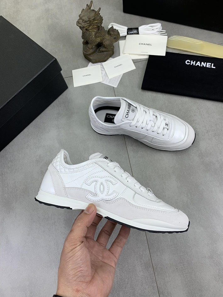 男女 兼用 最高級シャネルスーパーコピー CHANEL ココマーク ワッペンロゴ スエードレザー シャギーニット 2628130 スニーカー 芸能人 日本人 - 画像 (5)