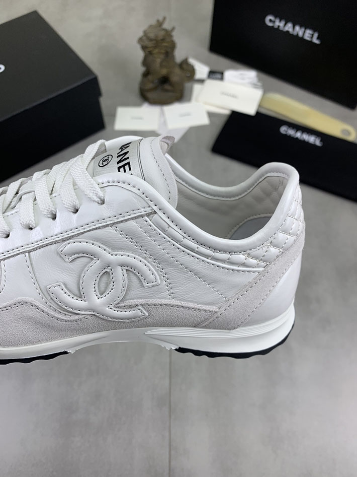 男女 兼用 最高級シャネルスーパーコピー CHANEL ココマーク ワッペンロゴ スエードレザー シャギーニット 2628130 スニーカー 芸能人 日本人 - 画像 (4)