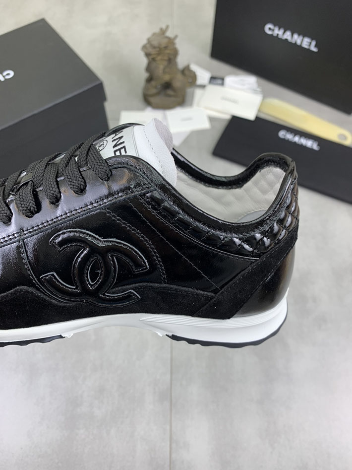 男女 兼用 最高級シャネルスーパーコピー CHANEL ココマーク ワッペンロゴ スエードレザー シャギーニット 2628131 海外 スニーカー 流行り メンズ - 画像 (4)