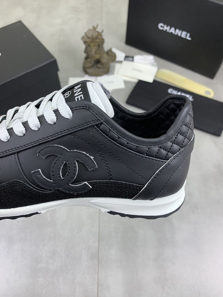 男女 兼用 最高級シャネルスーパーコピー CHANEL ココマーク ワッペンロゴ スエードレザー シャギーニット 2628133 海外 スニーカー 流行り レディース - 画像 (4)