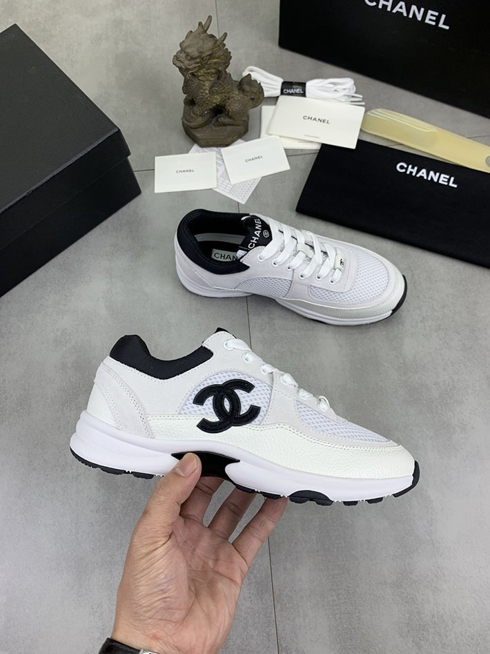 男女 兼用 最高級シャネルスーパーコピー CHANEL ココマーク ワッペンロゴ スエードレザー シャギーニット 2628134 芸能人 愛用スニーカー メンズ - 画像 (5)
