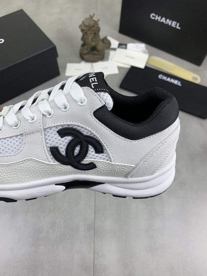 男女 兼用 最高級シャネルスーパーコピー CHANEL ココマーク ワッペンロゴ スエードレザー シャギーニット 2628134 芸能人 愛用スニーカー メンズ - 画像 (4)