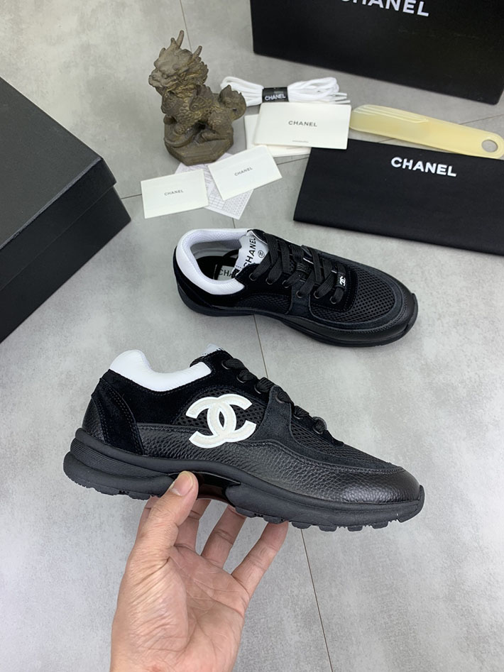 男女 兼用 最高級シャネルスーパーコピー CHANEL ココマーク ワッペンロゴ スエードレザー シャギーニット 2628135 スニーカー 芸能人 インスタ - 画像 (5)