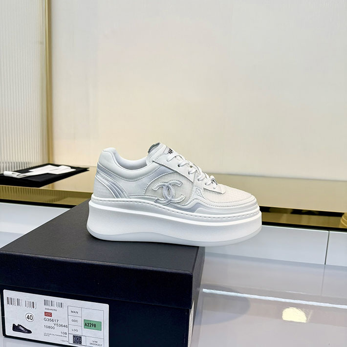 レディース 最高級シャネルスーパーコピー CHANEL スニーカー レースアップ ローカット ココマーク レザー 2628150 ハイブランドスニーカー レディース 人気 - 画像 (4)
