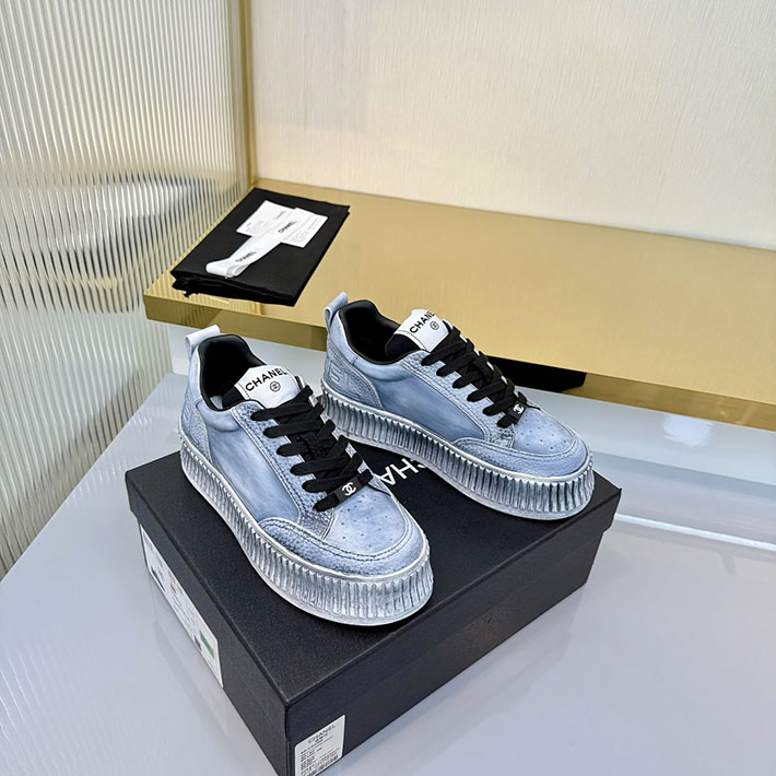 レディース 最高級シャネルスーパーコピー CHANEL スニーカー レースアップ ローカット ココマーク レザー 2628155 大人可愛い スニーカーブランド - 画像 (8)
