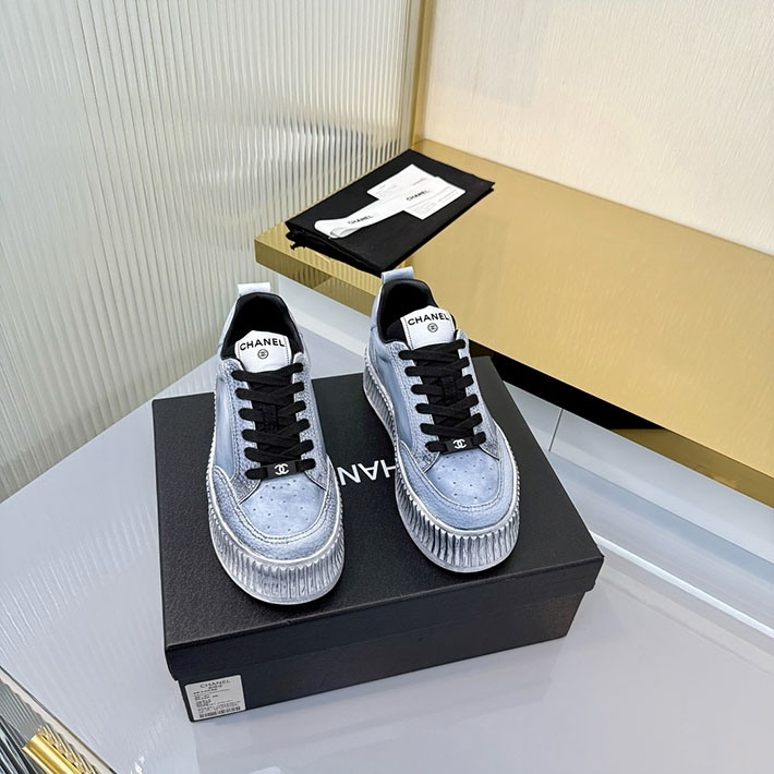 レディース 最高級シャネルスーパーコピー CHANEL スニーカー レースアップ ローカット ココマーク レザー 2628155 大人可愛い スニーカーブランド - 画像 (7)