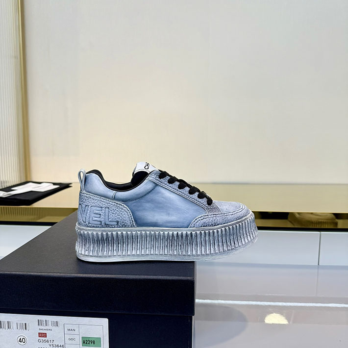 レディース 最高級シャネルスーパーコピー CHANEL スニーカー レースアップ ローカット ココマーク レザー 2628155 大人可愛い スニーカーブランド - 画像 (4)
