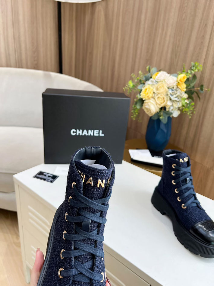 最高級シャネルスーパーコピー CHANEL ショートブーツ マトラッセ ココマーク ベルベット デニム 2628163 CHANEL ショートブーツ 新作 - 画像 (8)