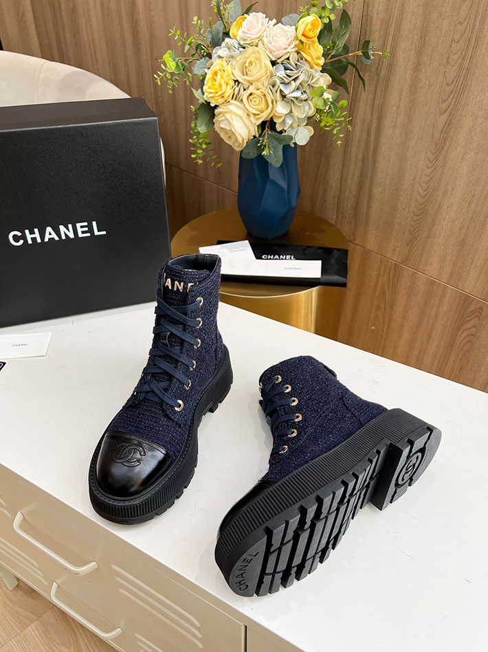 最高級シャネルスーパーコピー CHANEL ショートブーツ マトラッセ ココマーク ベルベット デニム 2628163 CHANEL ショートブーツ 新作 - 画像 (7)