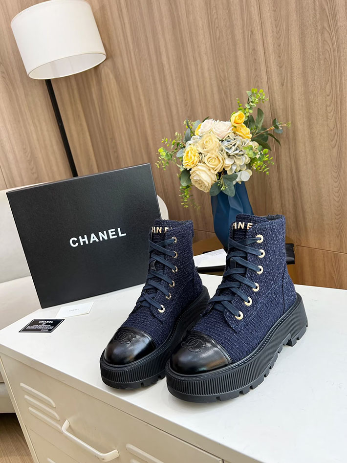 最高級シャネルスーパーコピー CHANEL ショートブーツ マトラッセ ココマーク ベルベット デニム 2628163 CHANEL ショートブーツ 新作 - 画像 (6)