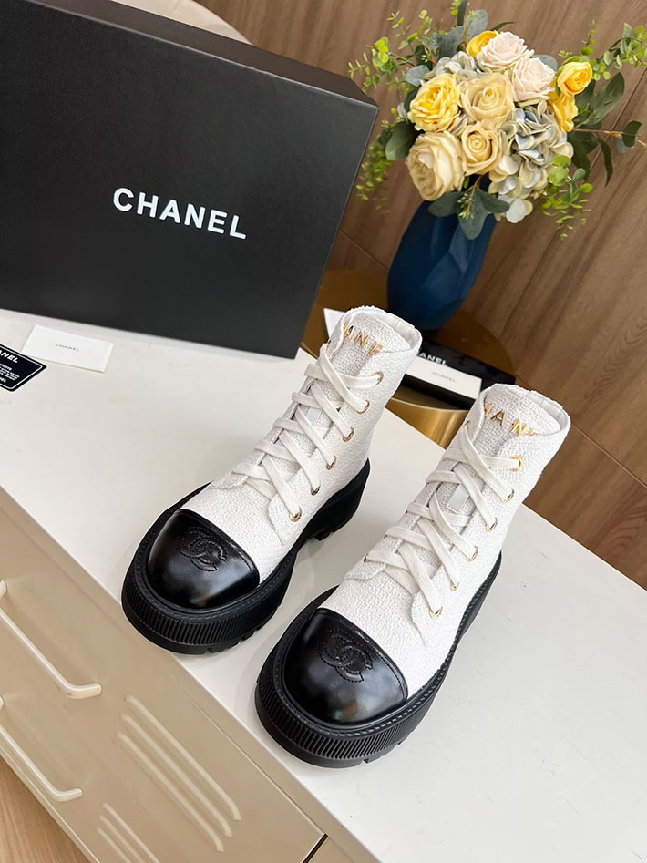 最高級シャネルスーパーコピー CHANEL ショートブーツ マトラッセ ココマーク ベルベット デニム 2628164 CHANEL ブーツ 公式 - 画像 (6)