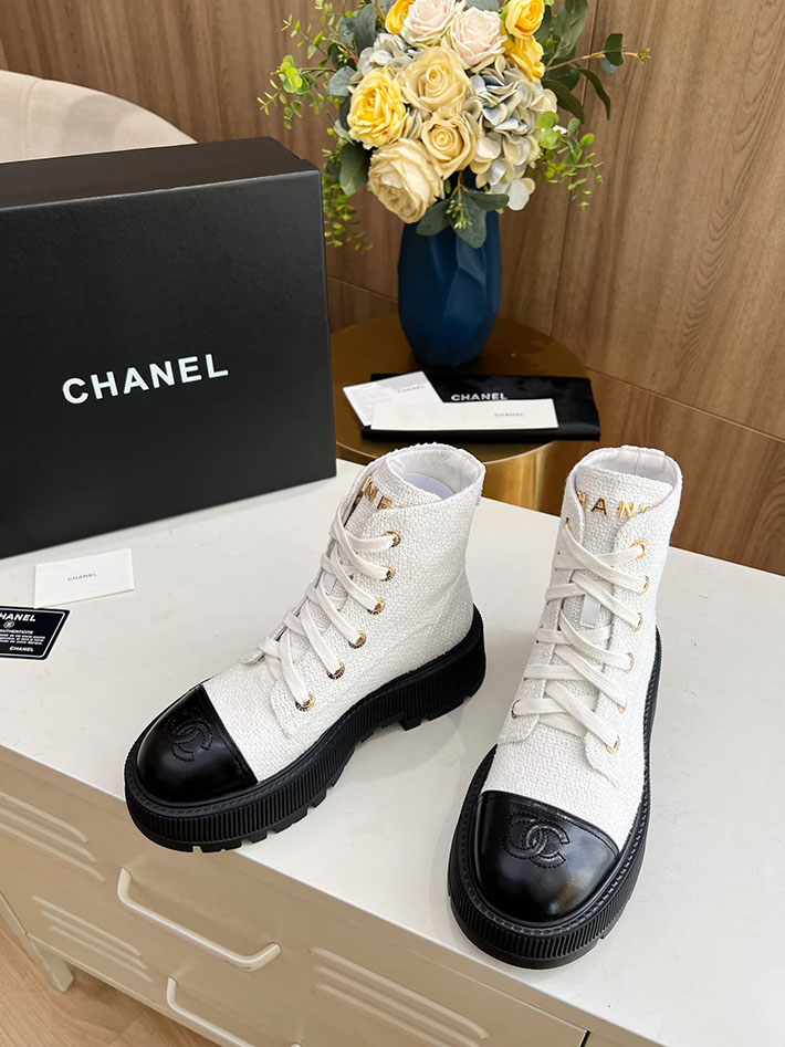 最高級シャネルスーパーコピー CHANEL ショートブーツ マトラッセ ココマーク ベルベット デニム 2628164 CHANEL ブーツ 公式 - 画像 (5)