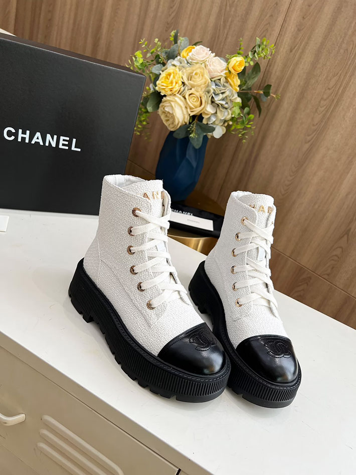最高級シャネルスーパーコピー CHANEL ショートブーツ マトラッセ ココマーク ベルベット デニム 2628164 CHANEL ブーツ 公式 - 画像 (3)