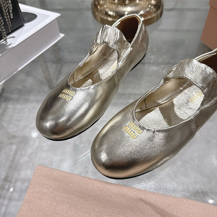 レディース 最高級MiuMiuスーパーコピー ミュウミュウ ルーシュナッパ レザーバレリーナ 2628175 Miumiu バレエ シューズ ヒール - 画像 (7)