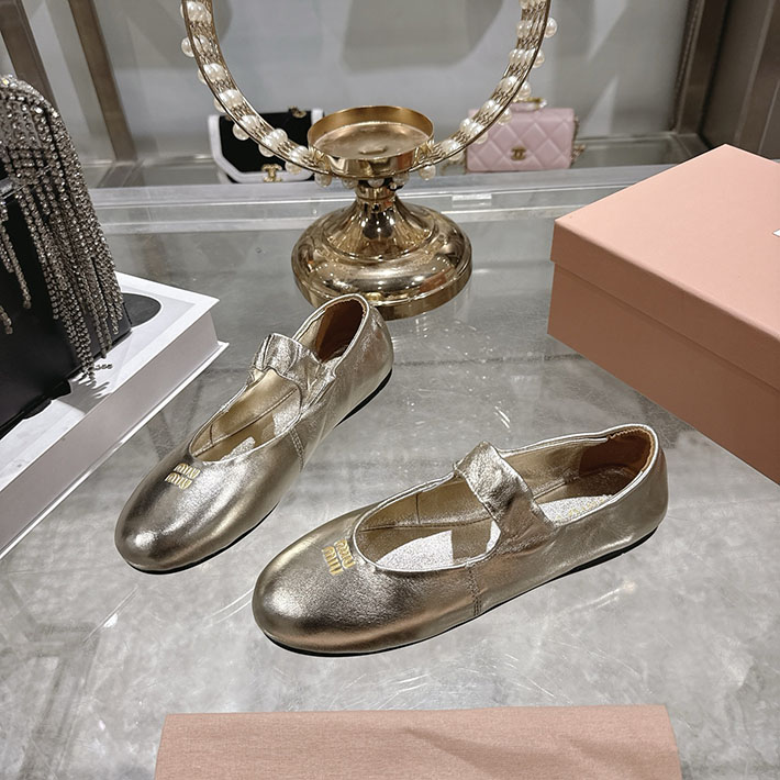 レディース 最高級MiuMiuスーパーコピー ミュウミュウ ルーシュナッパ レザーバレリーナ 2628175 Miumiu バレエ シューズ ヒール - 画像 (3)