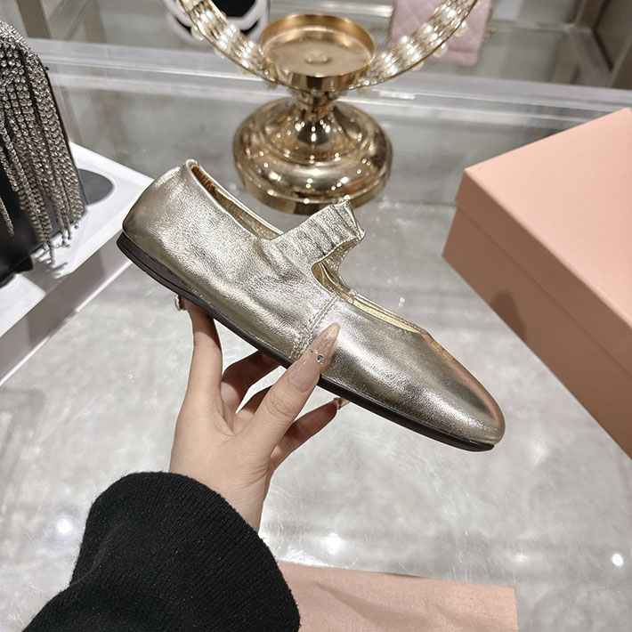 レディース 最高級MiuMiuスーパーコピー ミュウミュウ ルーシュナッパ レザーバレリーナ 2628175 Miumiu バレエ シューズ ヒール - 画像 (2)