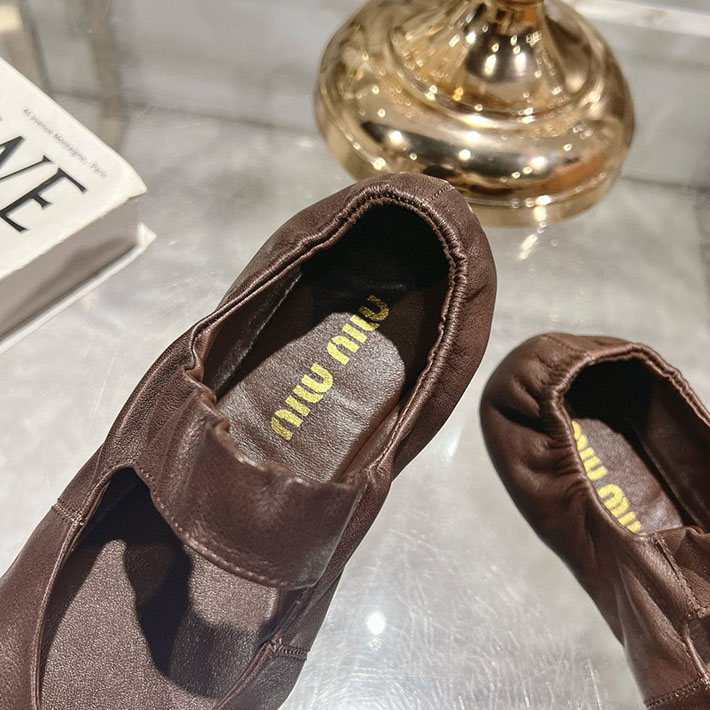レディース 最高級MiuMiuスーパーコピー ミュウミュウ ルーシュナッパ レザーバレリーナ 2628178 MIUMIU ルーシュナッパ - 画像 (7)
