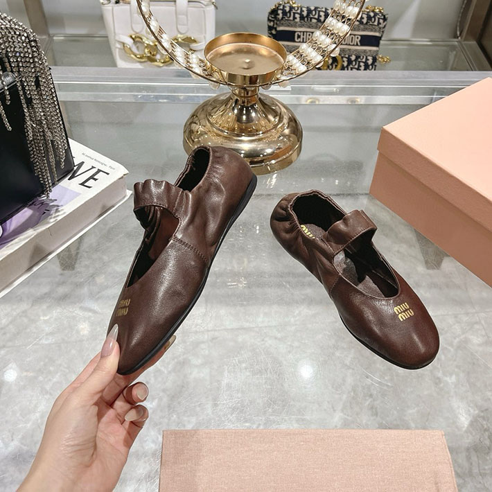レディース 最高級MiuMiuスーパーコピー ミュウミュウ ルーシュナッパ レザーバレリーナ 2628178 MIUMIU ルーシュナッパ - 画像 (6)