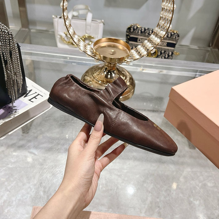 レディース 最高級MiuMiuスーパーコピー ミュウミュウ ルーシュナッパ レザーバレリーナ 2628178 MIUMIU ルーシュナッパ - 画像 (5)