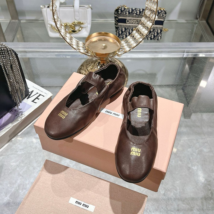 レディース 最高級MiuMiuスーパーコピー ミュウミュウ ルーシュナッパ レザーバレリーナ 2628178 MIUMIU ルーシュナッパ - 画像 (4)