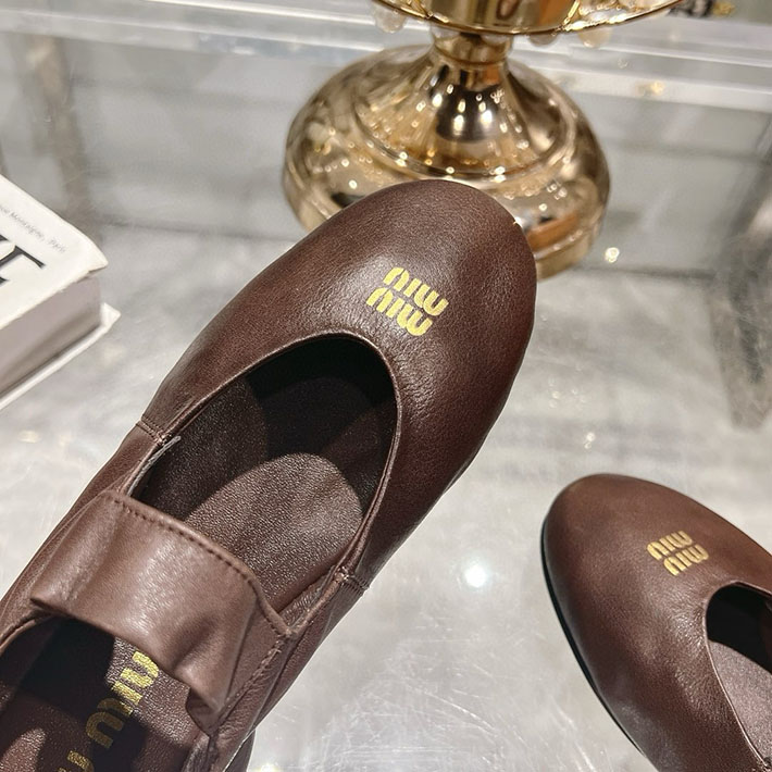 レディース 最高級MiuMiuスーパーコピー ミュウミュウ ルーシュナッパ レザーバレリーナ 2628178 MIUMIU ルーシュナッパ - 画像 (3)