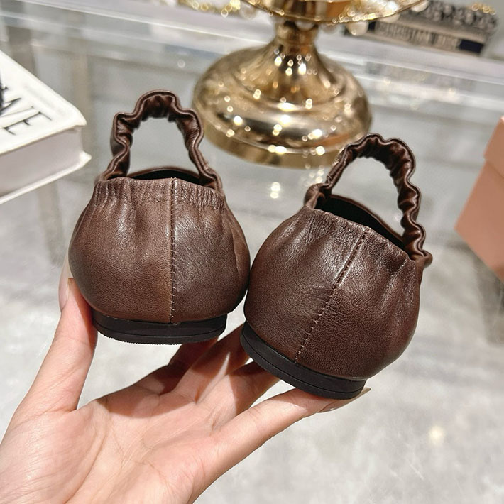 レディース 最高級MiuMiuスーパーコピー ミュウミュウ ルーシュナッパ レザーバレリーナ 2628178 MIUMIU ルーシュナッパ - 画像 (2)