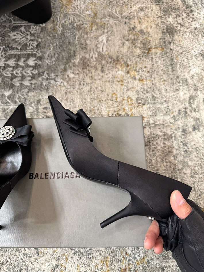 最高級バレンシアガスーパーコピー BALENCIAGA アベニューパラッツォ サテンパンプス シューズ 2628181 バレンシアガ リボン 靴 - 画像 (6)