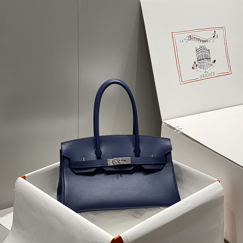 HERMES バーキンショルダーライト 29 Shoulder birkin ディープブルー スイフト シルバー金具 2627394 ショルダーバーキン29 定価 - 画像 (7)