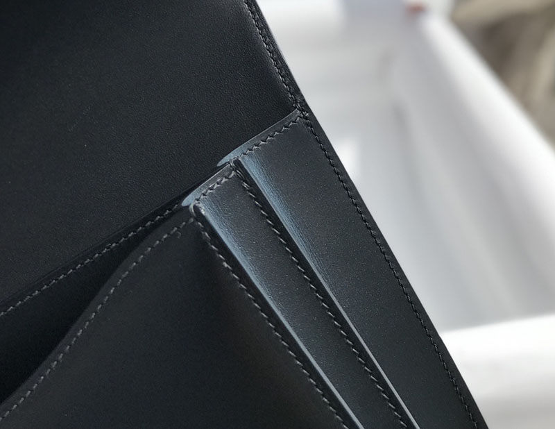 エルメス アウトレット 海外 HERMES コンスタンス3 ミニ 黒 ブラック ボックスカーフ シルバー金具 2627413 コンスタンス ミニ 入手困難 - 画像 (5)
